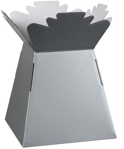 INERRA Florist Boxes - Living Vases for Flower Bouquet Box Making - Pack of 10 (Silver)