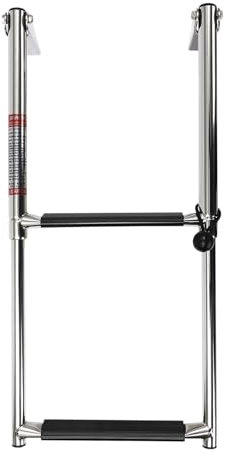 2-Step Stainless Steel Telescopic Boat Ladder Telescoping Swim Ladder Boat Marine Ladder for Yacht, Ship, Boat, Swimming Pool