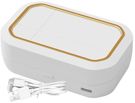 Contact Lens Cleaner | Portable Cleaning Machine for Contact Lens,Quick Clean Care Contact Lens Machine, Solution Soak Case with Charger for Colored, Hard, Soft, RGP Lenses