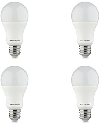 SYLVANIA GLS LED LED-ljuskällor, E27, 8W, 810 Lumens, frostad, 60W motsvarar, kallvit 4000K – 4 pack