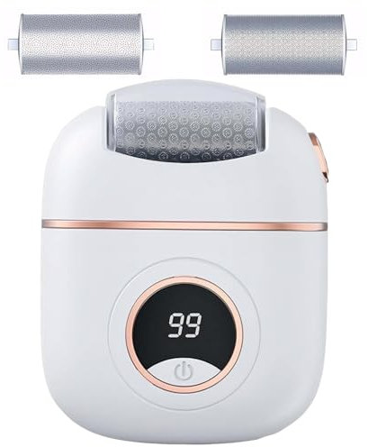 Elektrischer Fußschaber, Elektrischer Fußschleifer Hornhautentferner Fußpoliermaschine Fusspoliermaschine Fusspolierer mit 2 Verstellbaren Schleifköpfen Ausgestattet, für Sohlen Zehen Fersen