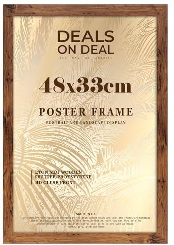 DEALS ON DEAL® Poster Frame 48x33 cm Photo Picture Frame Jigsaw Puzzle | Mdf Wooden 48 x 33 cm | Large 480 x 330 mm | for Home Office Livingroom-Rustic