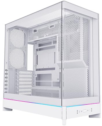 MONTECH HS02, ATX Mid-Tower PC Case, Gaming PC, High-Airflow, Reversible Layout, Sturdy Curved Tempered Glass Front Panel, Sink-in Design, Toolless Panels, White, US
