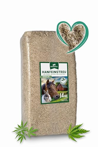 Hanfeinstreu für Kleintiere, Hühner und Pferde, 140 Liter, 100% Naturprodukt, Extrem Saugfähig, Staubarm, Geruchsbindend, Nachhaltig und Langlebig