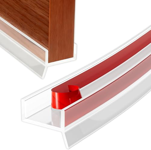 Flexible Silicone 2.5M Kitchen Plinth Sealing Strip, Self Adhesive Kitchen Kickboard Plinth Seal Strip for 15mm, 16mm, 17mm Thickness, Easy to Cut Door Sealing Strip for Kitchen Panel (Transparent)