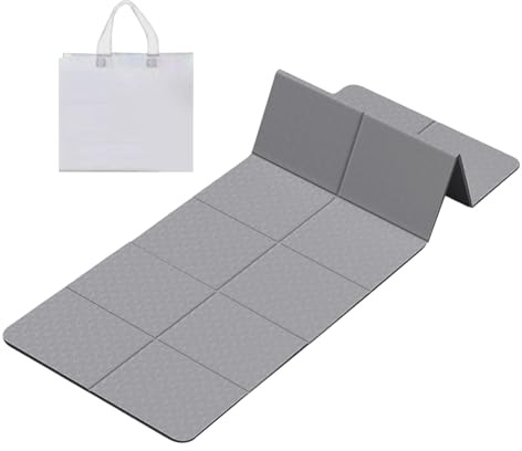 Alfombra de Yoga Plegable,Tapete Antideslizante para Fitness de 6 mm | Colchoneta Ligera de Yoga Plegable con Bolsa de Almacenamiento para Viajes Casa Exteriores Estudio Entrenamiento,Para Gimnas