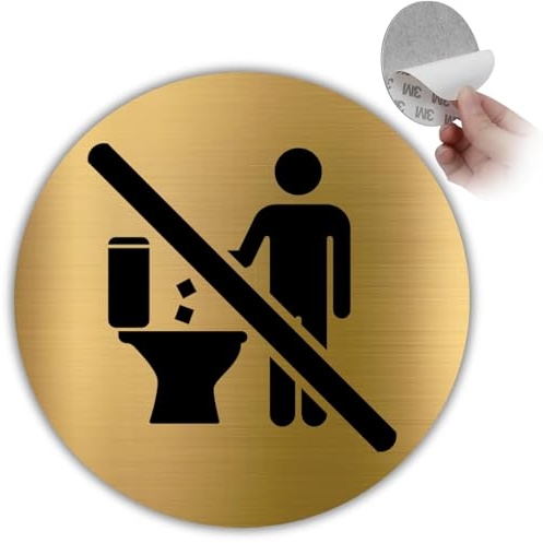 LEIASA | Panneau Ne Pas Jeter Dans Les Toilettes - 10x10 cm - Épaisseur 0,8 mm - Aluminium - Plaque Interdiction WC - Autocollant Haute Adhérence - (Ne Pas Jeter Toilettes)