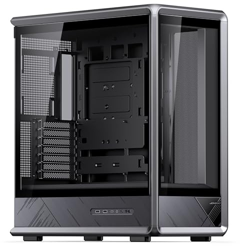Jonsbo D401 PC-fodral svart | ATX midi-torn med härdat glas, showcase-design och plats för upp till 2 x 360 mm radiatorer
