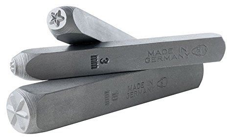 Gravurem Schlagsterne Handschlagstempel für die Begrenzung von Seriennummern und Texten, Schrifthöhe 8 mm, 2 Stück, 15308002