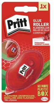 PRITT Roller de colle COMPACT , colle permanente , résultat ultra propre - 10 m de bande, largeur 8,4 mm
