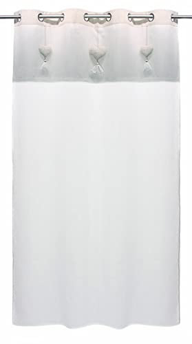 FRANK FLECHTWAREN Gardine, Deko-Schal Herzhänger 240 x 140 cm