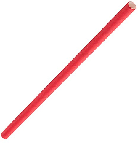 Utopia Solid Paper Cocktail Straws Red 5.5inch-Pack of 250