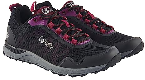 NORTH RIDGE Women's Ultra-Lightweight Breathable Pacer Trail Running Shoes, Outdoors, Travelling, Camping (Black, UK Footwear Size System, Adult, Women, Numeric, Medium, 7)