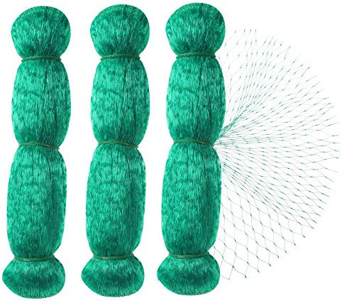 Anpro Filet Anti Oiseaux,3pcs 2 * 10m Vert Jardin Oiseau Filet de pour Plante Filet de Protection,Protéger Les Plantes, Les Fruits, Les Fleurs et Les légumes,Maille de 15 mm