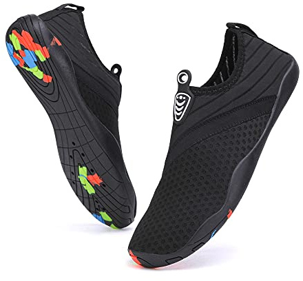 Vsufim Quick-Dry Water Sports Barefoot Shoes Aqua Socks for Swim Beach Pool Surf Yoga for Women Men (9 Women/8 Men)