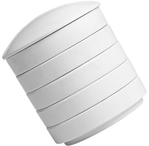 SEWACC Fünfschichtige Keramische Farbplatte Aquarell Paletten Porzellan Farbschale Leerkasten Für Tuben Mixing Palette Mischpaletten Make-up- Kind Keramik Weiß Ständer Für Ölgemälde Malen