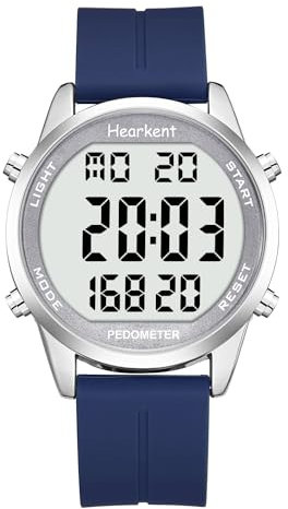 Hearkent Pedometer Watch for Walking for Senior Non Bluetooth No App Required with Steps Calories Counter and LCD Large Numbers(Blue)