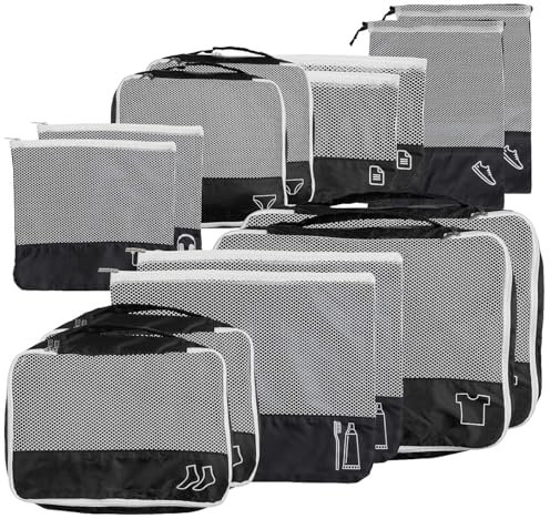 PEARL Kofferbeutel: 14er-Set Kleidertaschen aus stabilem 420D Ripstop-Polyester (Packbeutel, Kleidertaschen für Reisen, Vakuumbeutel)
