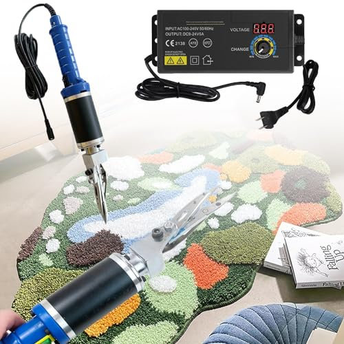 ANXYYDS Tufting-Teppich-Schnitzschere, elektrische Schere zum Trimmen von Tufting-Teppich-Lücken, 0–4000 U/min, Geschwindigkeit einstellbar, elektrische Tufting-Schere zum Teppichschnitzen