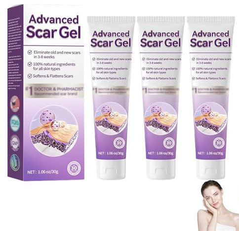 Advanced Scar Gel, Professional Scar Removal Cream, Scar Cream for Surgical Scars (3)