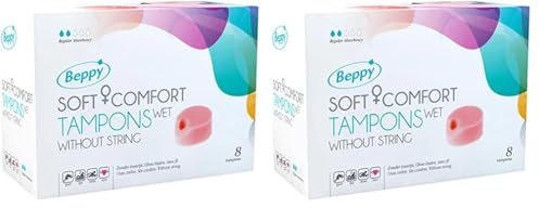 Beppy Soft Comfort- Tampones con recubrimiento lubricante, (1 x 8 piezas) (Paquete de 2)