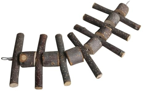 Apples en bois Bunny mâcher un jouet - chaîne molaire de branche naturelle pour les lapins dents grincer | Stick à mastication pour animaux de compagnie sûre pour le hamster, le cochon d'Inde, le chin