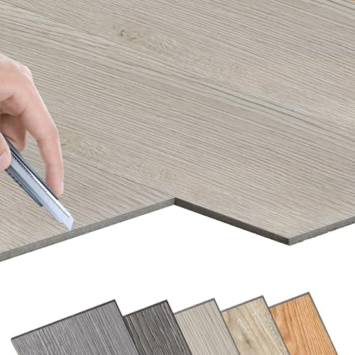 FIVMEN Revestimiento de PVC vinílico autoadhesivo, 2,5 m², azulejos de suelo de aspecto de madera, azulejos de vinilo, suelo de vinilo, clic para cocina, baño y salón, 18 unidades, 1817-10