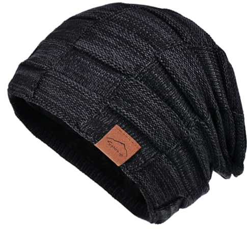 meioro Invierno Calor Suave Multifuncional Gorros, Transpirable Elástico Lana Algodón Beanies, Punto Redondo Forro Polar Gorras, Deportes Al Aire Libre Running Ciclismo Caps