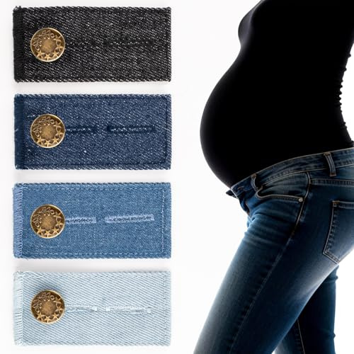 Extension Bouton Pantalon, Extenseur de Taille Jeans (Bleu, 84*35mm*6)