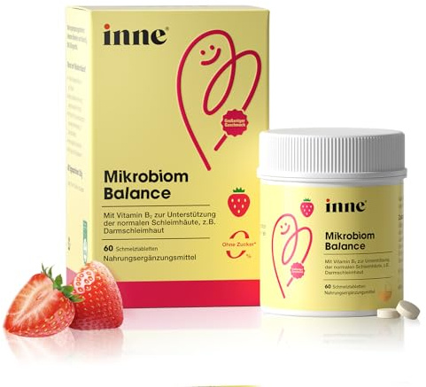 inne Mikrobiom Balance - Probiotika Kinder Schmelztabletten 60St [mit Lactobacillus Reuteri] - Darmflora mit 1 Mrd. Darmbakterien & Vitamin B2 - Erdbeergeschmack - Vegan/Zuckerfrei