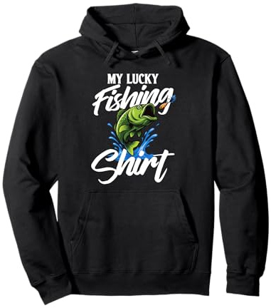My Lucky - Camicia da Pesca Pescatore Fisherman Felpa con Cappuccio