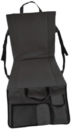 blloocod Asiento de Estadio Portátil Plegable con Respaldo - Cojín de Suelo para Gradas y Conciertos, Fabricado en Tela Oxford Duradera- Negro