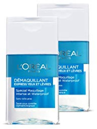 L'Oréal Paris Desmaquillante Suave para Ojos y Labios resistente al agua 2 X Lote 125 ML