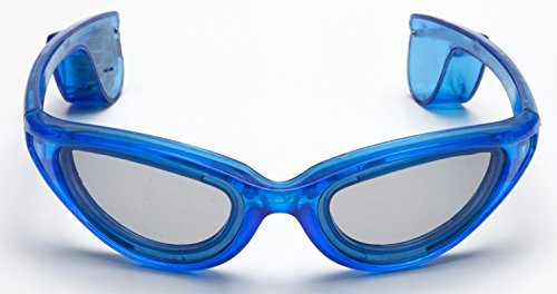 LED Leuchtbrille Party Ohne Kabel Lady-Style Blau mit 10 LED Partybrille Karneval Fasching Neon Sonnenbrille