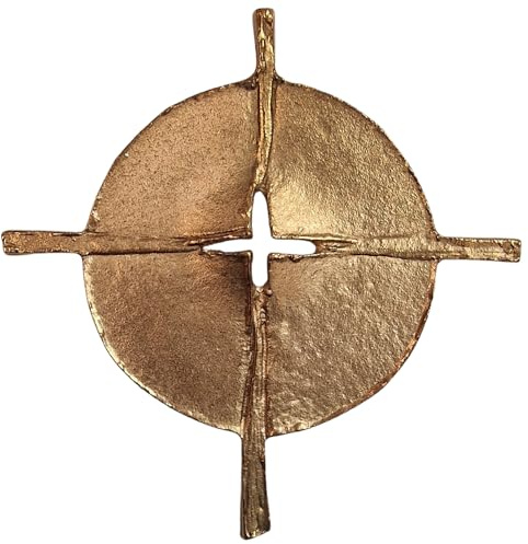 ars liturgica Modernes Wandkreuz zum Aufhängen aus echter Bronze 17,0 x 17,0 cm handgefertigt von der Bildhauerin Andrea Zrenner
