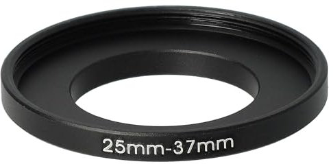 vhbw Anillo Adaptador Step Up de 25 mm a 37 mm para Objetivo de la cámara - Adaptador de Filtro, Metal, Negro