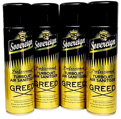4 Pack Bundle Sovereign Turbojet Air Sanitiser Greed Car Home Spray Freshener
