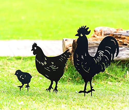 Deco Jardin Exterieur Metal, Poulet Yard Art - Style rétro européen