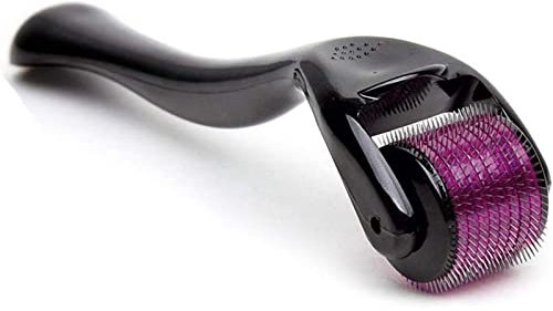 540 Titan Microneedle Derma Roller Beard Microneedling Roller für Gesicht Gesichtsfalten Haarausfall Stretch Marks Haar Nachwachsen Micro Nadeln mit Fall (2mm)