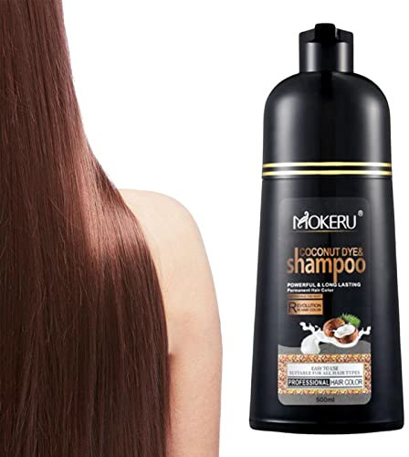 MOKERU Professional Argan-Kokosöl-Haarfärbe-Shampoo 500 ml: Sofort wirkendes, lang anhaltendes Haarfärbe-Shampoo. Magisches Haarfärbe-Shampoo färbt das Haar in wenigen Min – langanhaltend