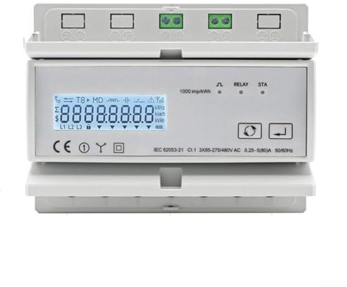 WiFi Smart Power Meter kompatibel mit für Tuya WiFi Dreiphasen Bidirektionaler Energiezähler KWh Monitor, 3 Phasen Digital Electric Meter Bidirektionale Messung (80A)