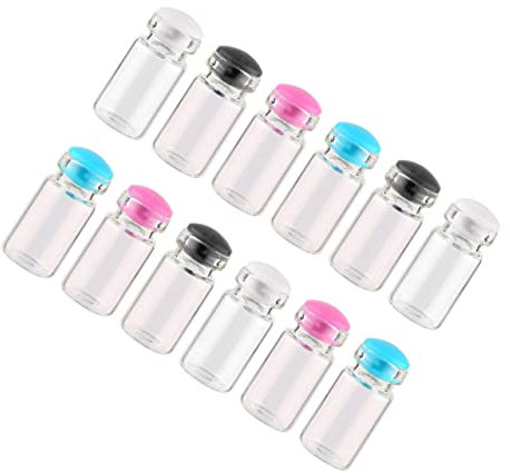 50Pcs Mini Glass Wish Bottles DIY 1.5ml with Silicone Plug for Weddings