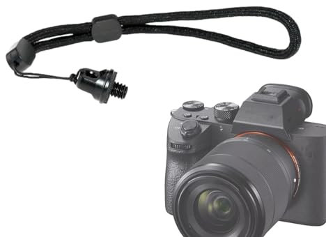 Ruwshuuk Correa de mano para cámara, 1/4 de tornillo, tejida a mano, correa de muñeca portátil, correa de hombro para cámara, cordón de muñeca para teléfono para palo selfie, Refer to