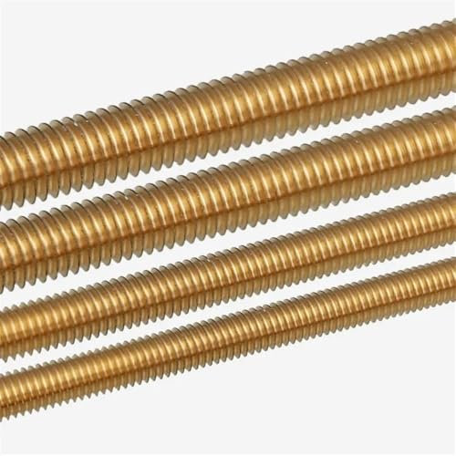 Barra filettata in ottone, M2 M2.5 M3 M4 Barra completamente filettata in acciaio inossidabile, L 40 50 100 mm Barra completamente filettata in ottone 4 pezzi(M6x50)