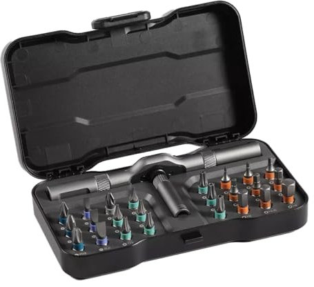 Jeu De Tournevis à Cliquet 24 En 1, Outil De Réparation Polyvalent, Jeu D'embouts De Tournevis à Percussion Magnétique, Matériel Manuel Avec Poignée En Alliage D'aluminium