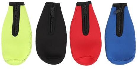 HUSHUI 4Pcs Beer Bottle Insulator Sleeve Insulation Zip Up Bottle Jacket Thick Beer Bottle Cooler Cover for Home Party Outside