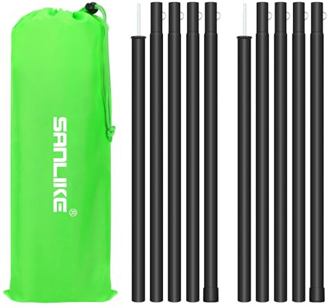 SANLIKE Aluminium Tent Poles, Canopy Support Tarp Poles with Storage Bag