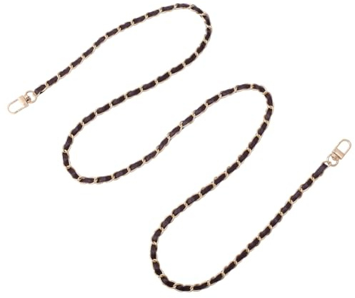 CALFOVERA Correa de Cadena de Cuero Sintético de 119cm, Ajustable, de Microfibra, para Bolso de Mano, con Hebillas de Aleación Dorada, Ideal para Bolsos de Mujer, Bandoleras O Bolsos de Hombro
