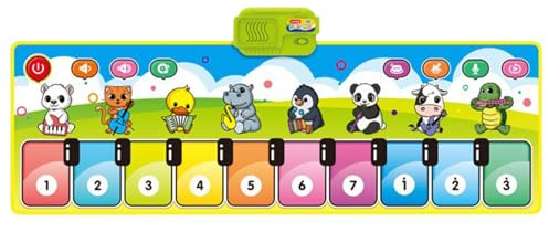 Tappeto Pianoforte Per Bambini - Tappeto Musicale Primi Passi | Coperta Musicale Educativa con Modalità Strumenti Multipli per Bambini, Giocattolo Elettronico Interattivo