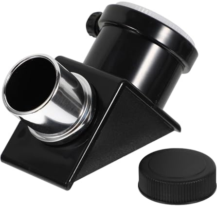 SHINEOFI Espejo Diagonal Óptico de 90 para Telescopio Refractor Rosca Estándar de 0965 Pulgadas Lente Recubrimiento y Tapa Protectora Accesorio Astronómico para Observación Cómoda